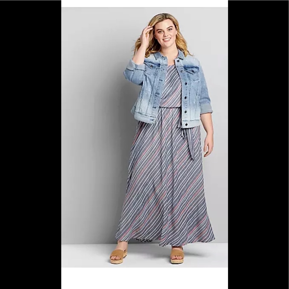 Popular Lane Bryant diagonal striped dress